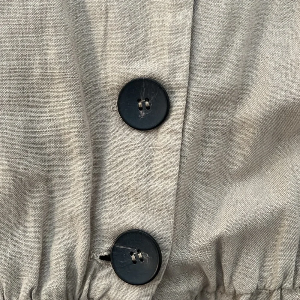 Zara Tan Linen Jumpsuit Size Large